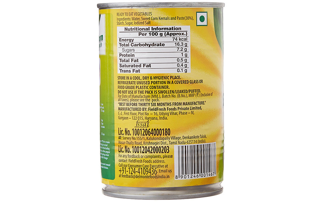 Del Monte Sweet Corn Cream Style   Tin  425 grams